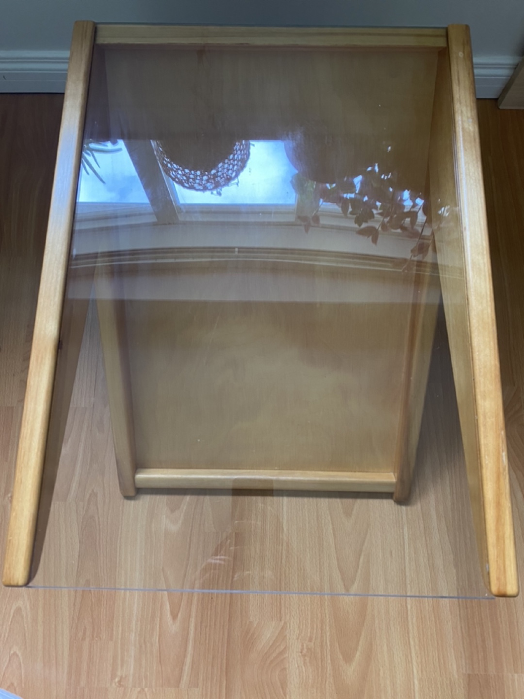 Mid-Century Modern Table with Glass Top - photo 2