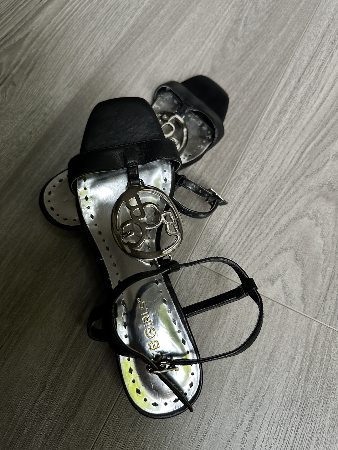 Bcbg Girls Black leather Sandals Size 6