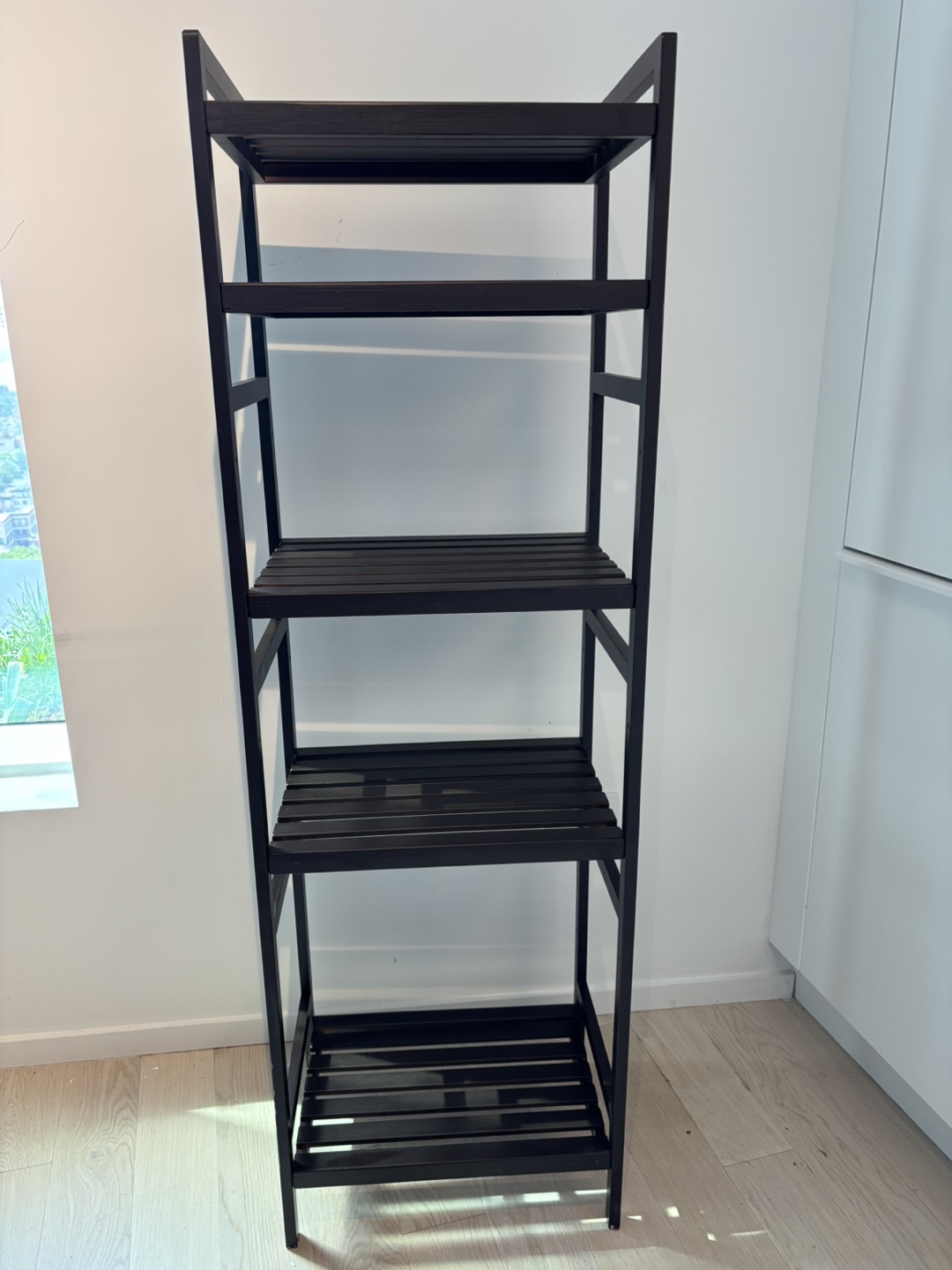 Black 5-Tier Wooden Shelf