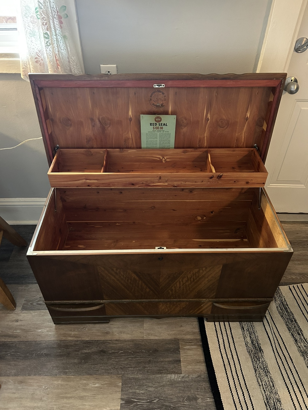 Vintage Red Seal Cedar Chest