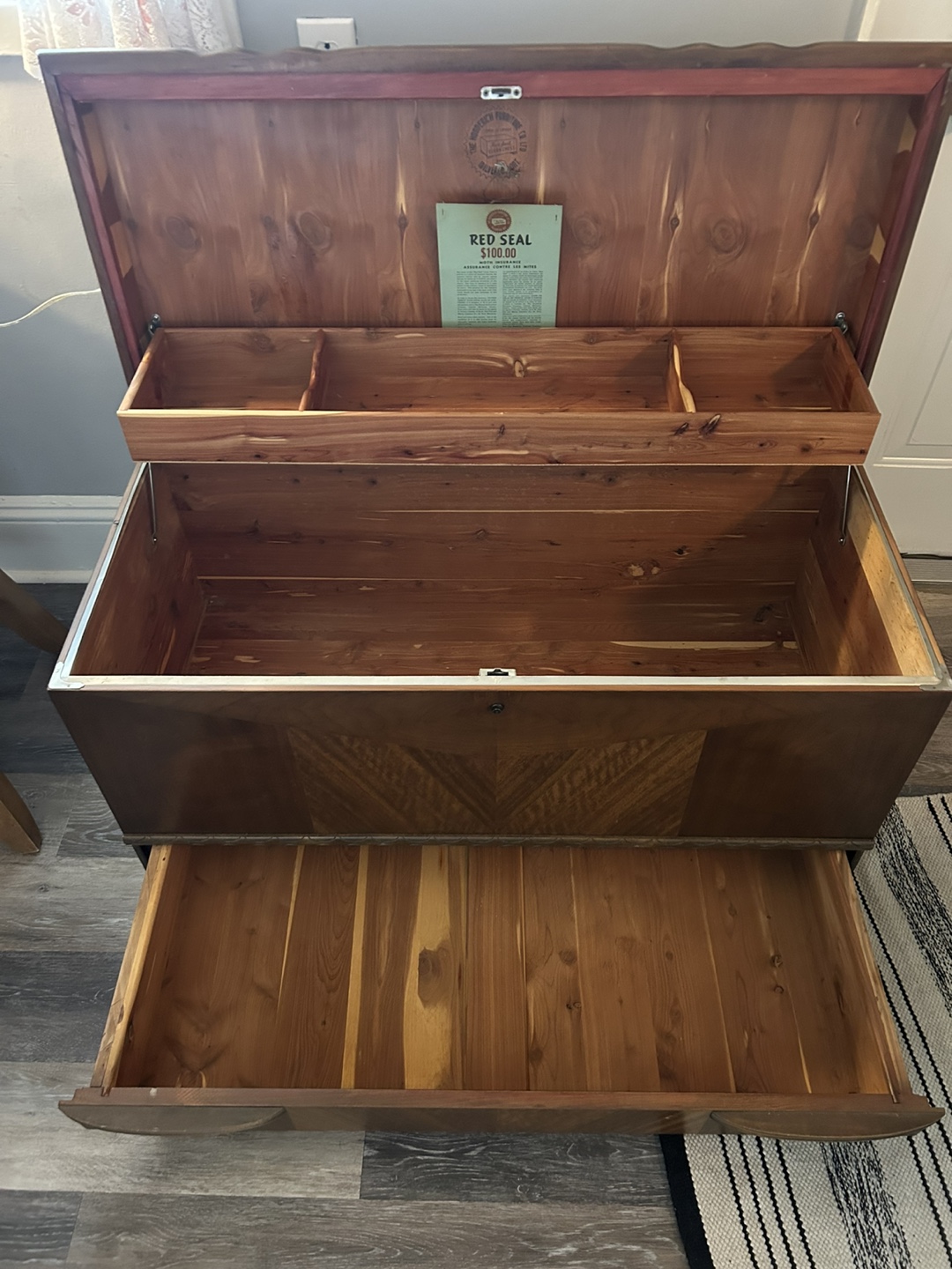 Vintage Red Seal Cedar Chest - photo 4