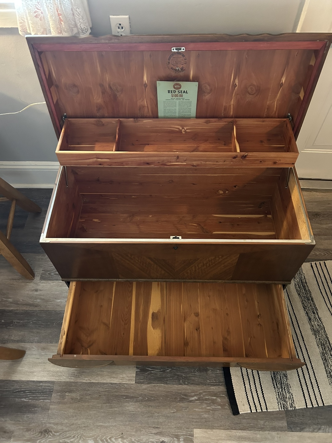 Vintage Red Seal Cedar Chest - photo 3
