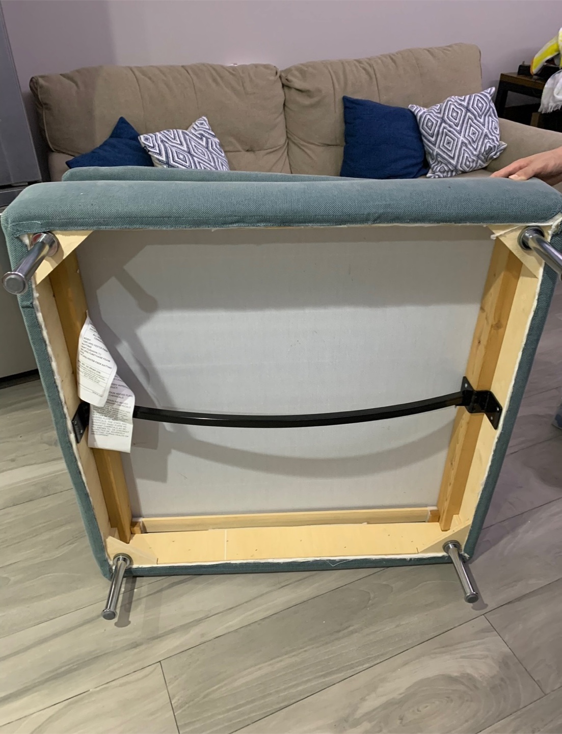 Teal Square Ottoman with Removable Cushion - photo 5