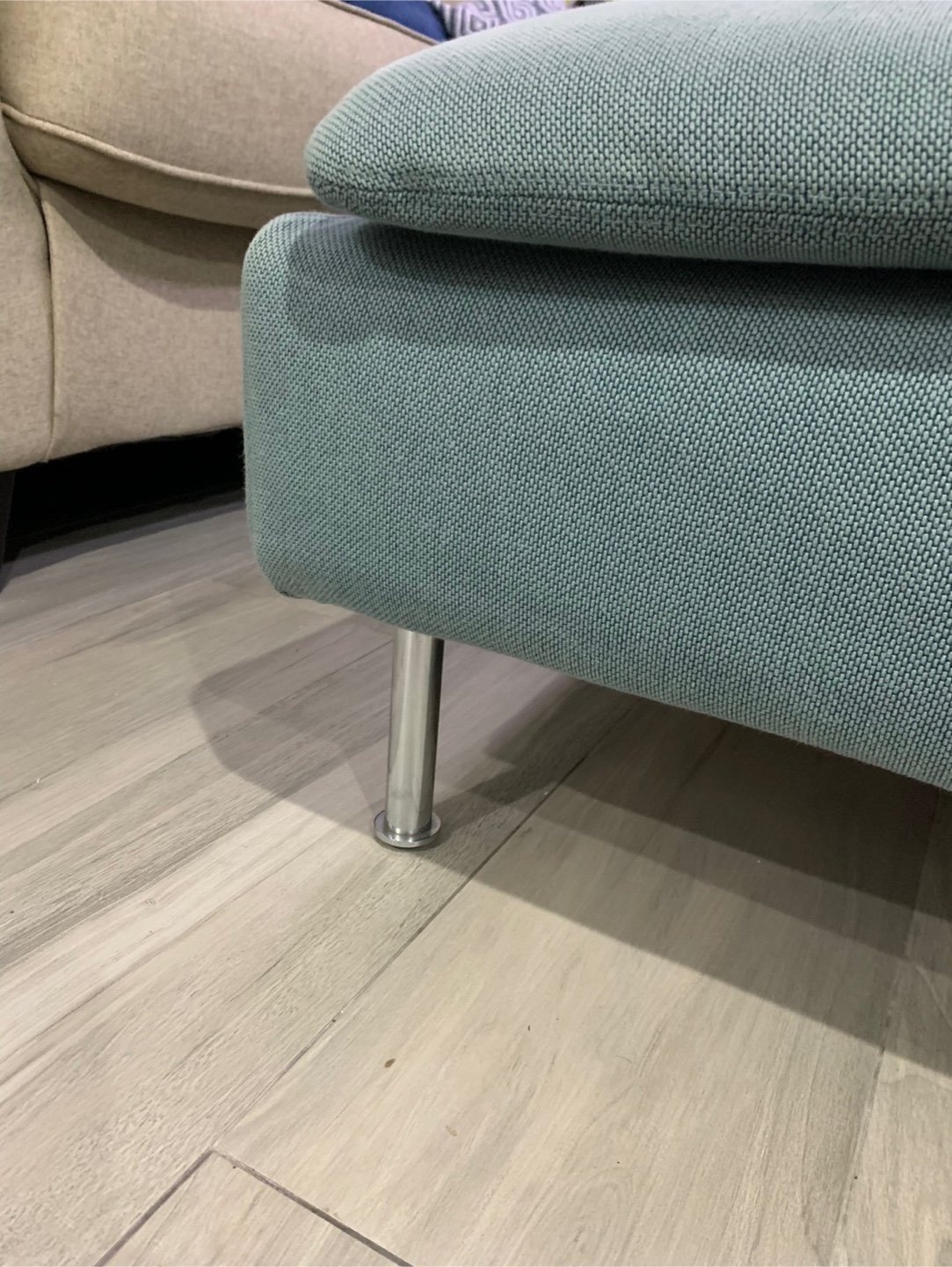 Teal Square Ottoman with Removable Cushion - photo 4