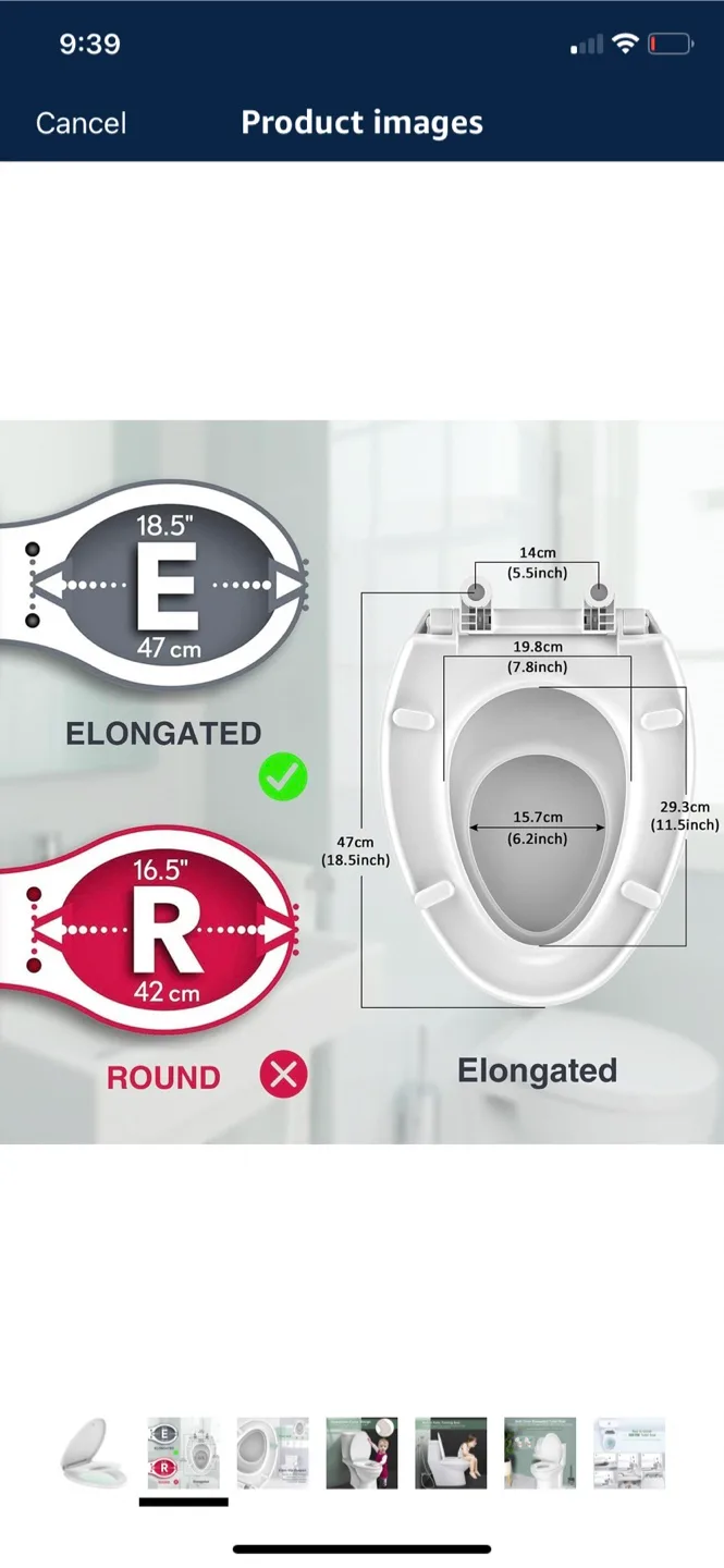Elongated Toilet Seat with Built-in Potty Training Seat image indicator(5)