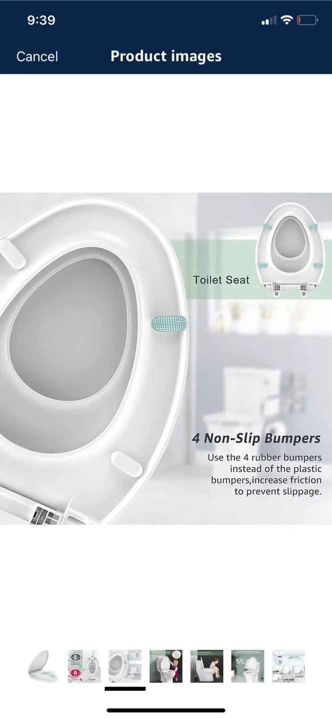 Elongated Toilet Seat with Built-in Potty Training Seat image indicator(4)
