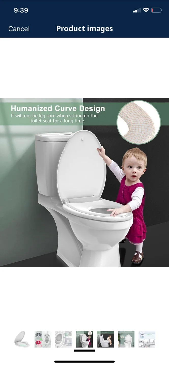 Elongated Toilet Seat with Built-in Potty Training Seat image indicator(3)