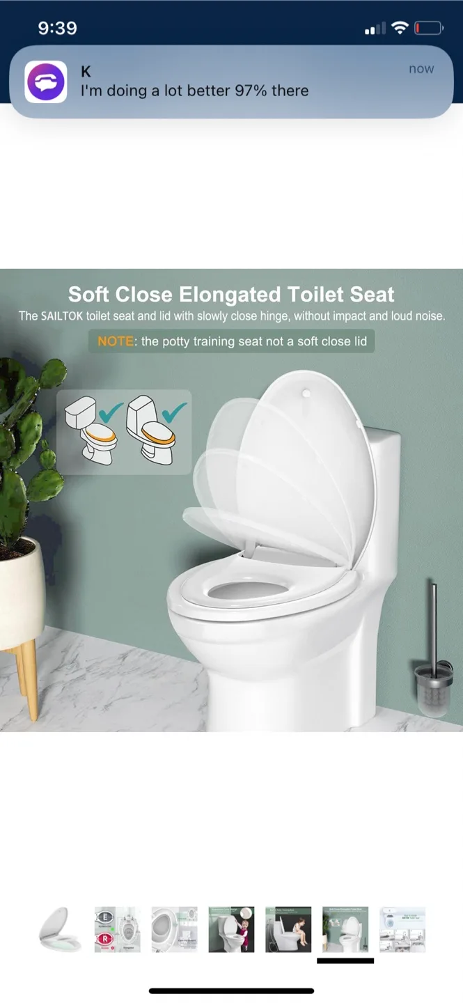 Elongated Toilet Seat with Built-in Potty Training Seat image indicator(7)