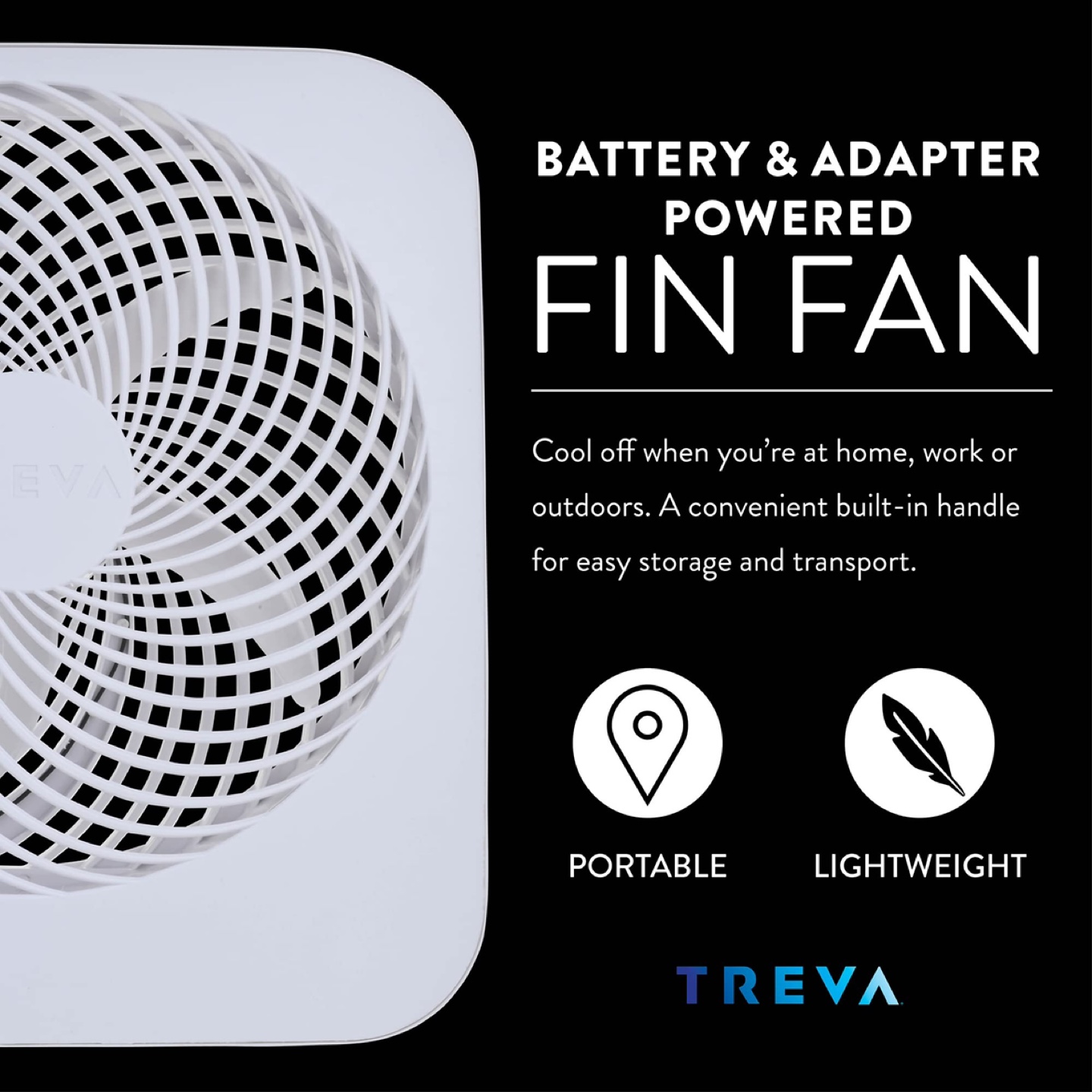 Treva 10-Inch Portable Fan, Powered by Battery and/or AC Adapter - photo 4