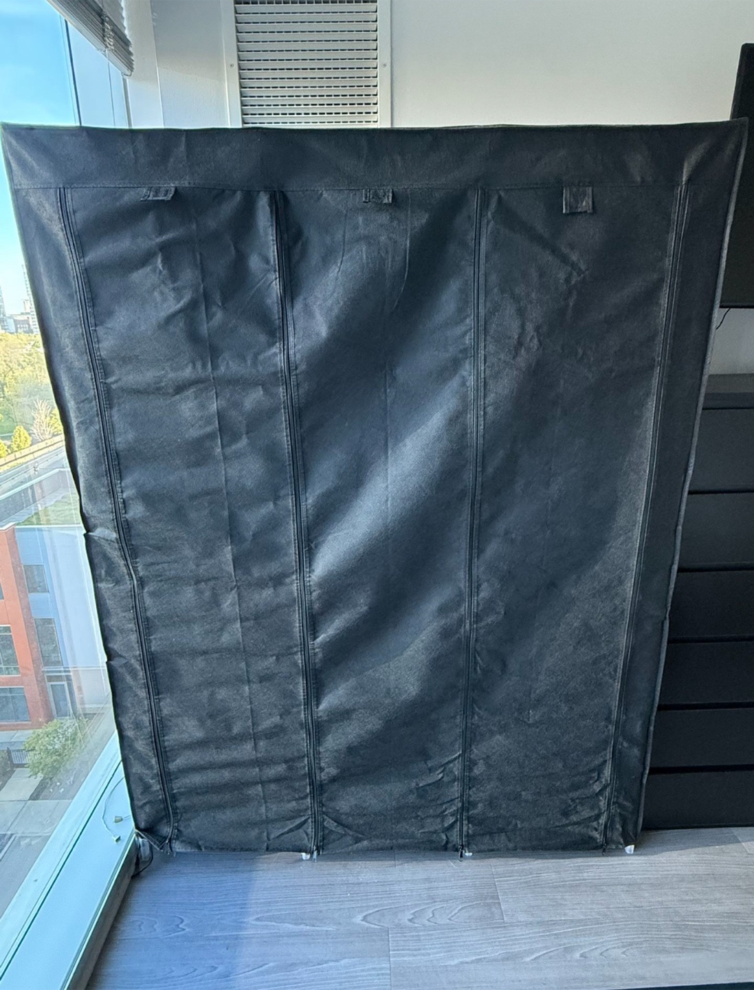 Black Fabric Wardrobe Closet Organizer - photo 2
