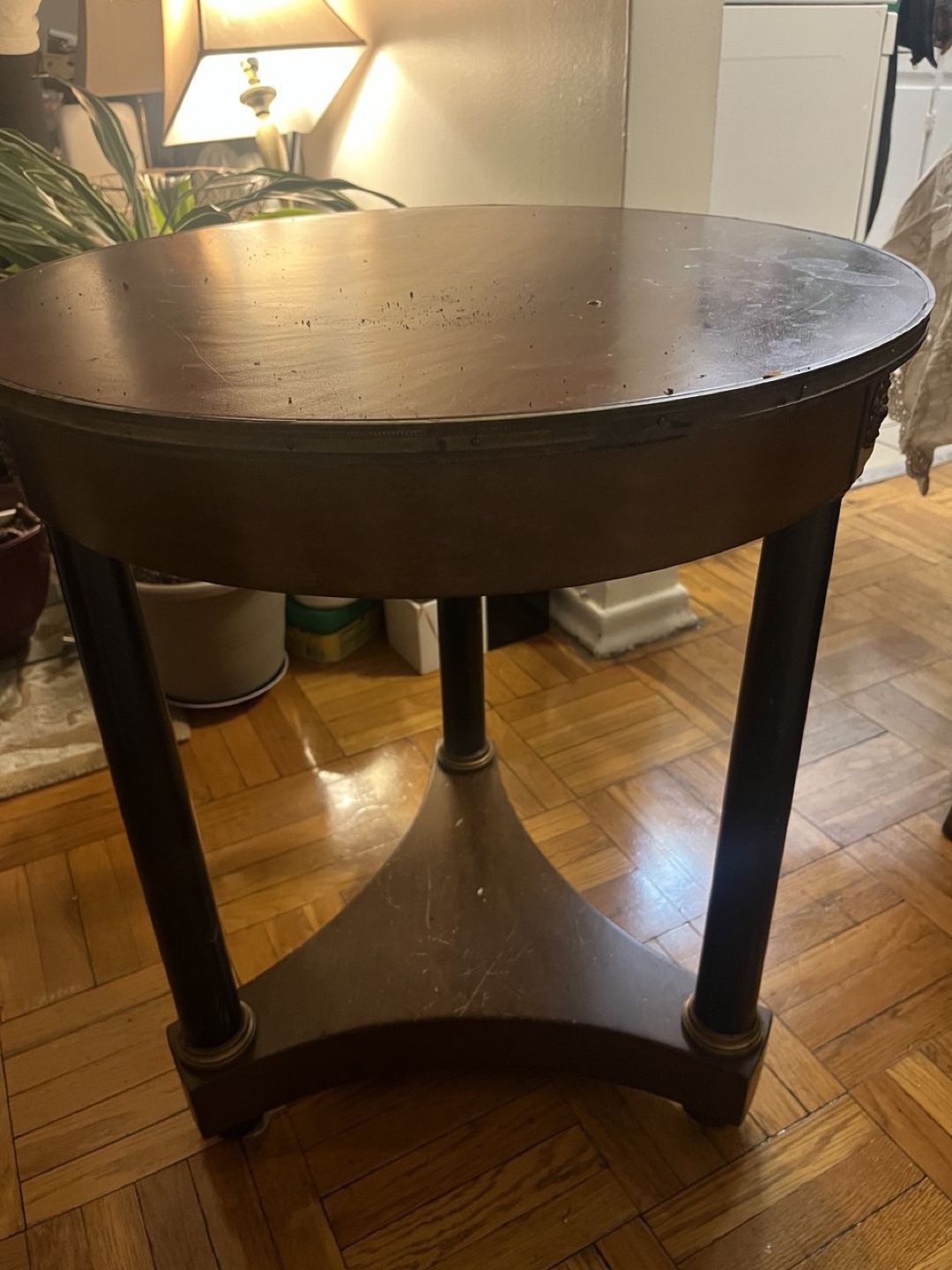 Round Wooden Accent Table