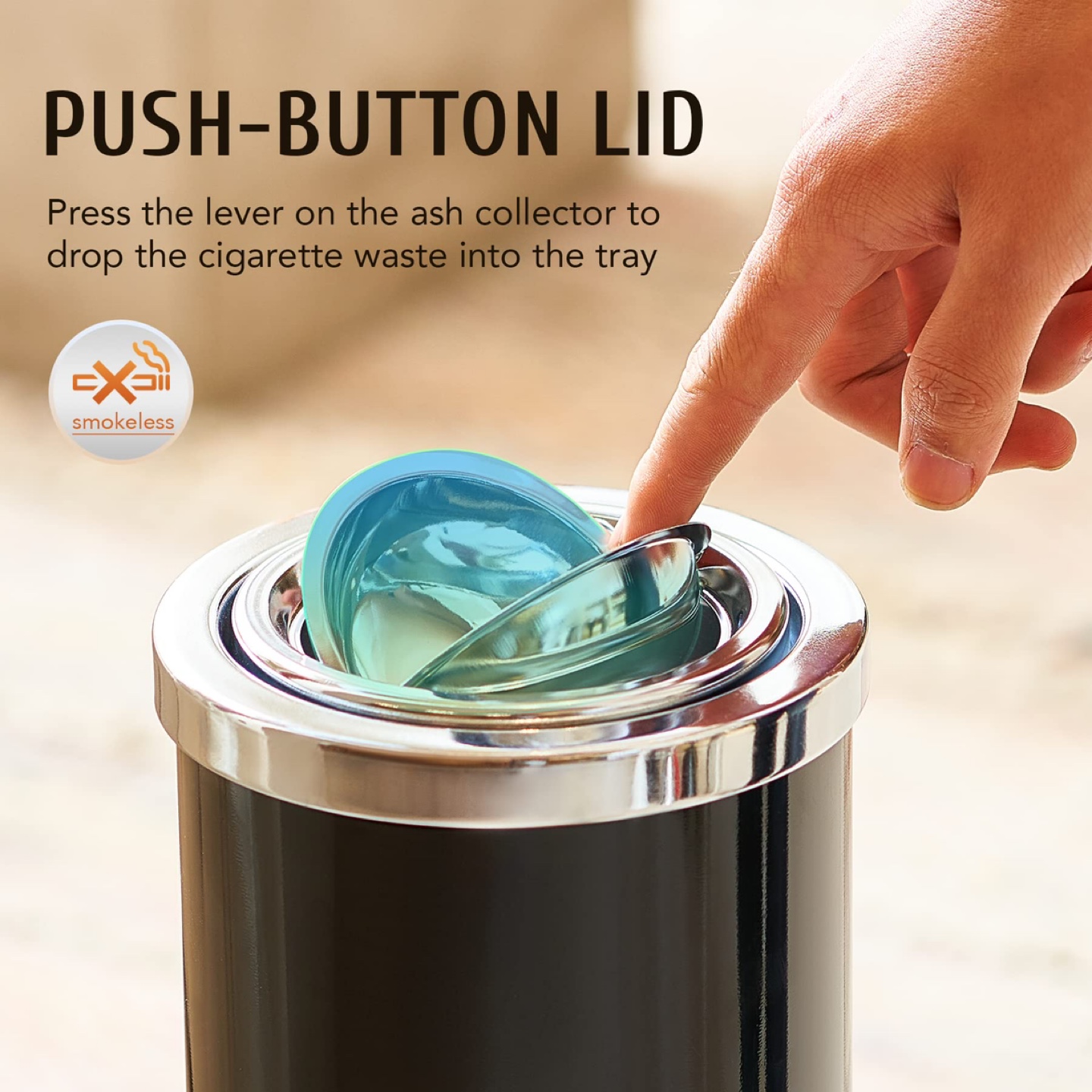 CO-Z Standing Ashtray With Trash Can - photo 4