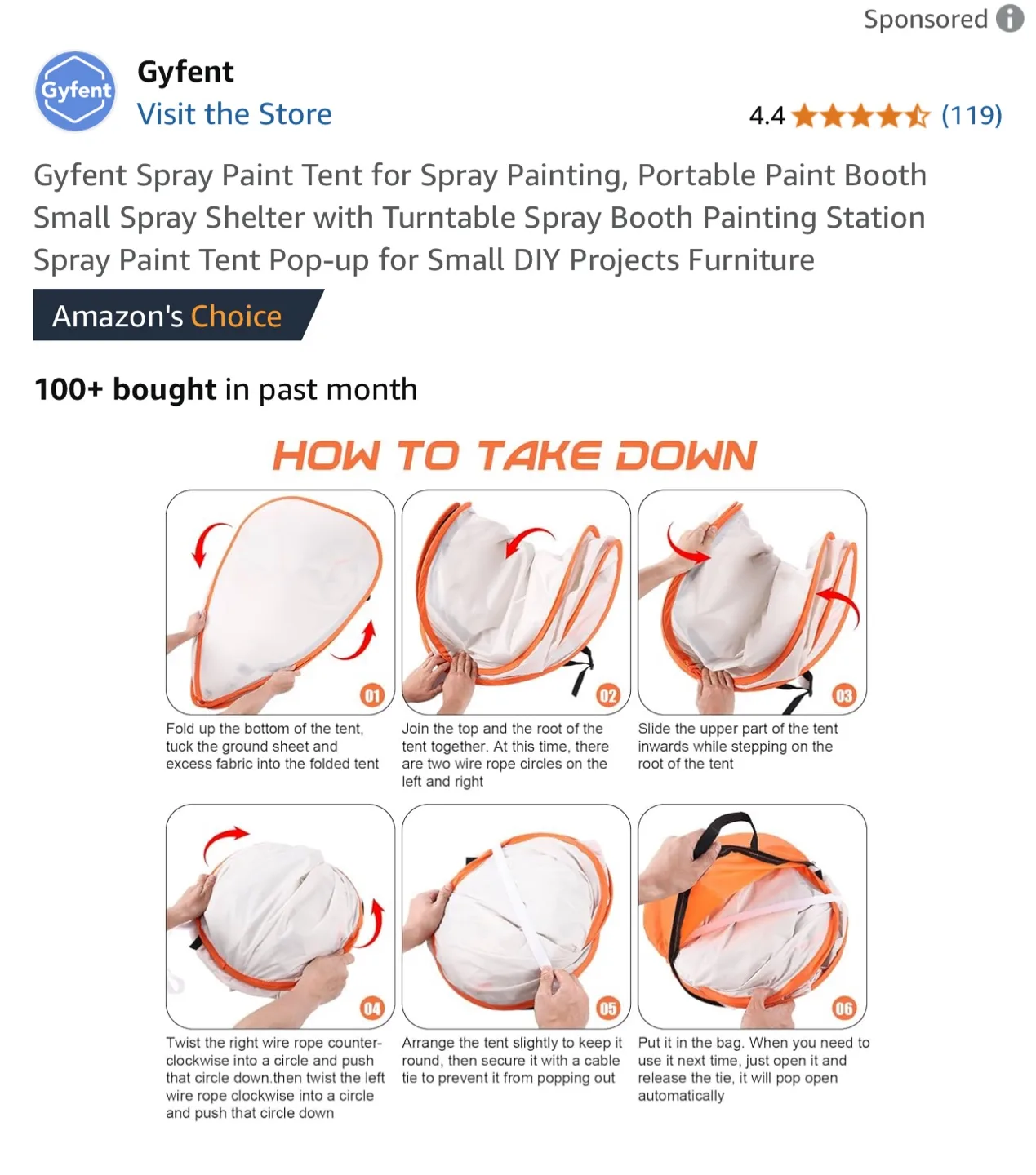 Gyfent Portable Spray Paint Booth Tent image indicator(5)