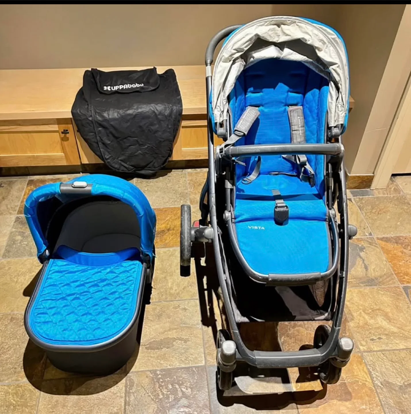 UPPAbaby Vista Stroller with Bassinet - Blue thumbnail