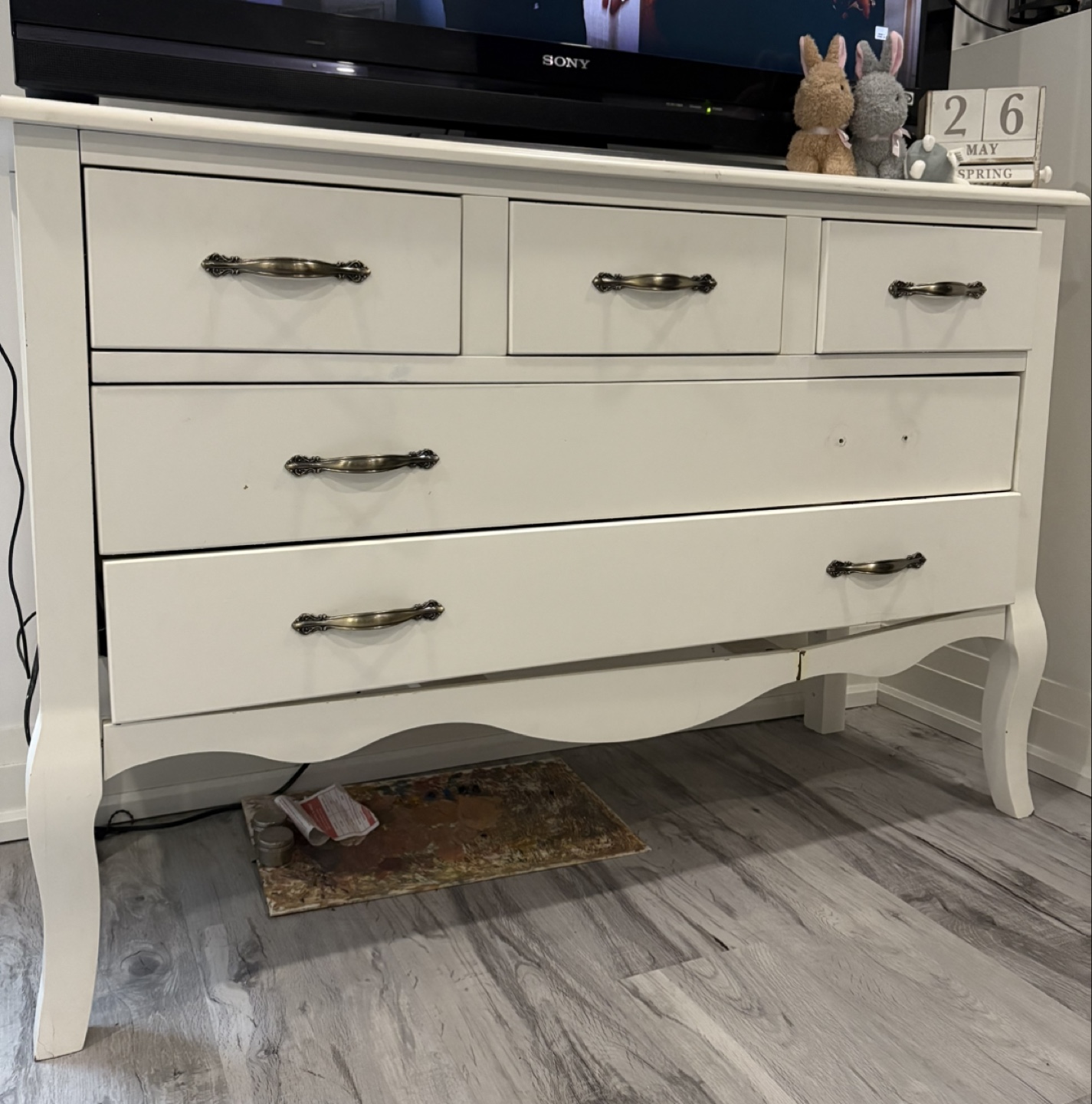 White 5-Drawer Dresser - photo 2
