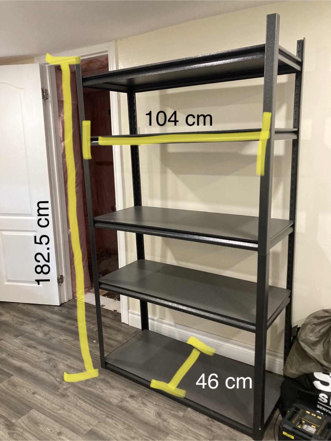 Heavy-duty 5-shelf metal shelving unit