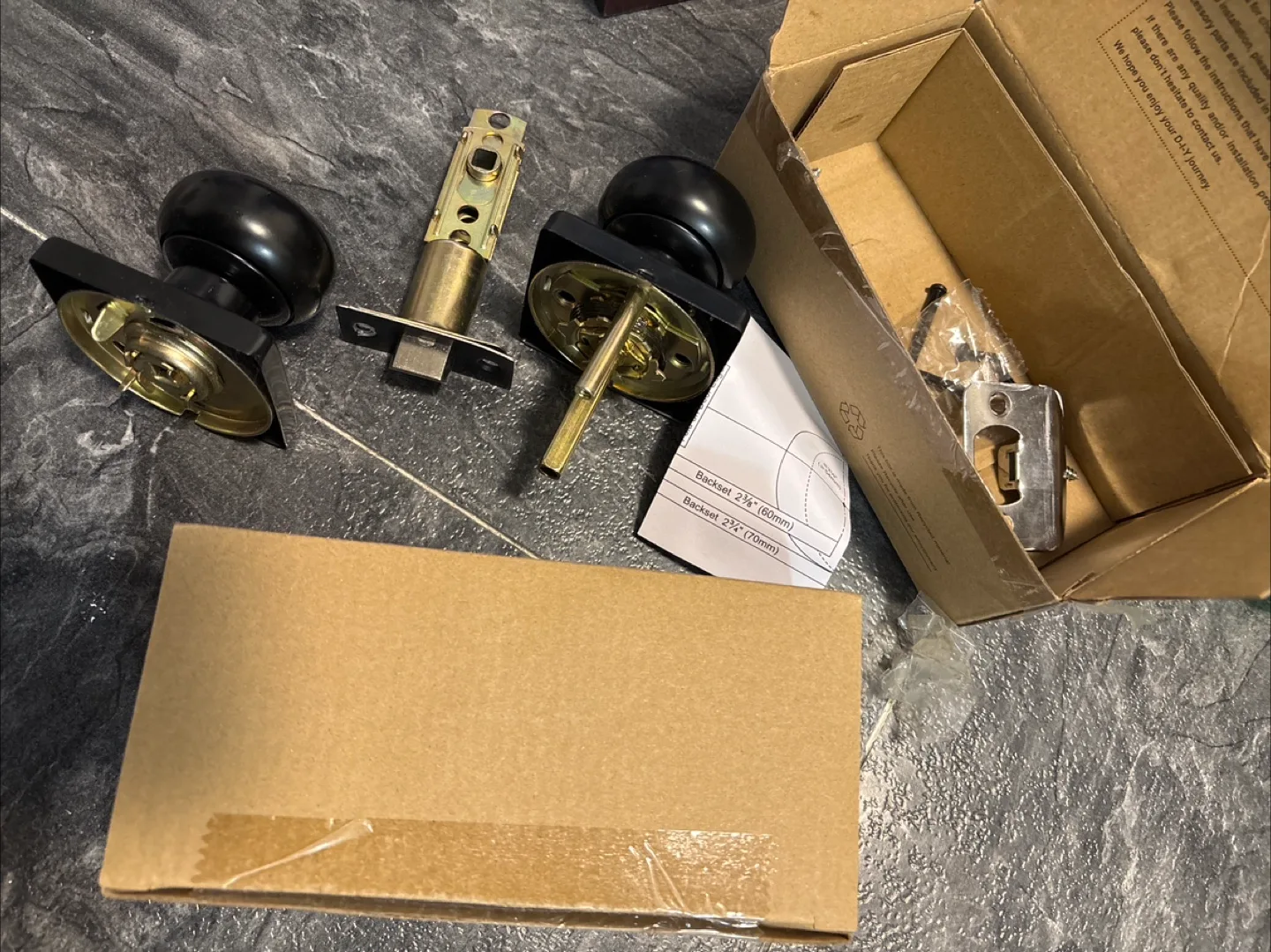 New Black Door Handles with Installation Hardware image indicator(2)