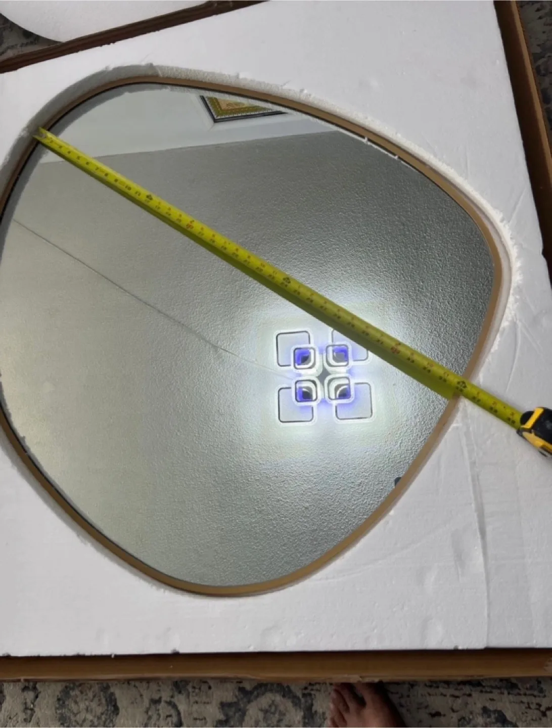 Gold Framed Oval Mirror image indicator(2)