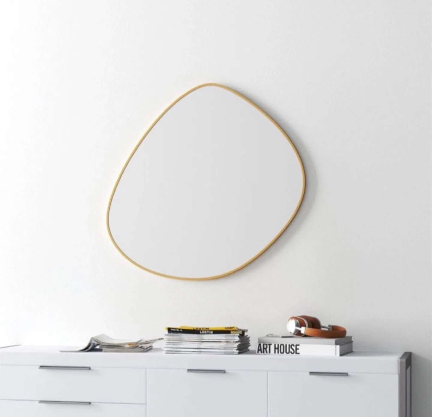 Gold Framed Oval Mirror image indicator(7)