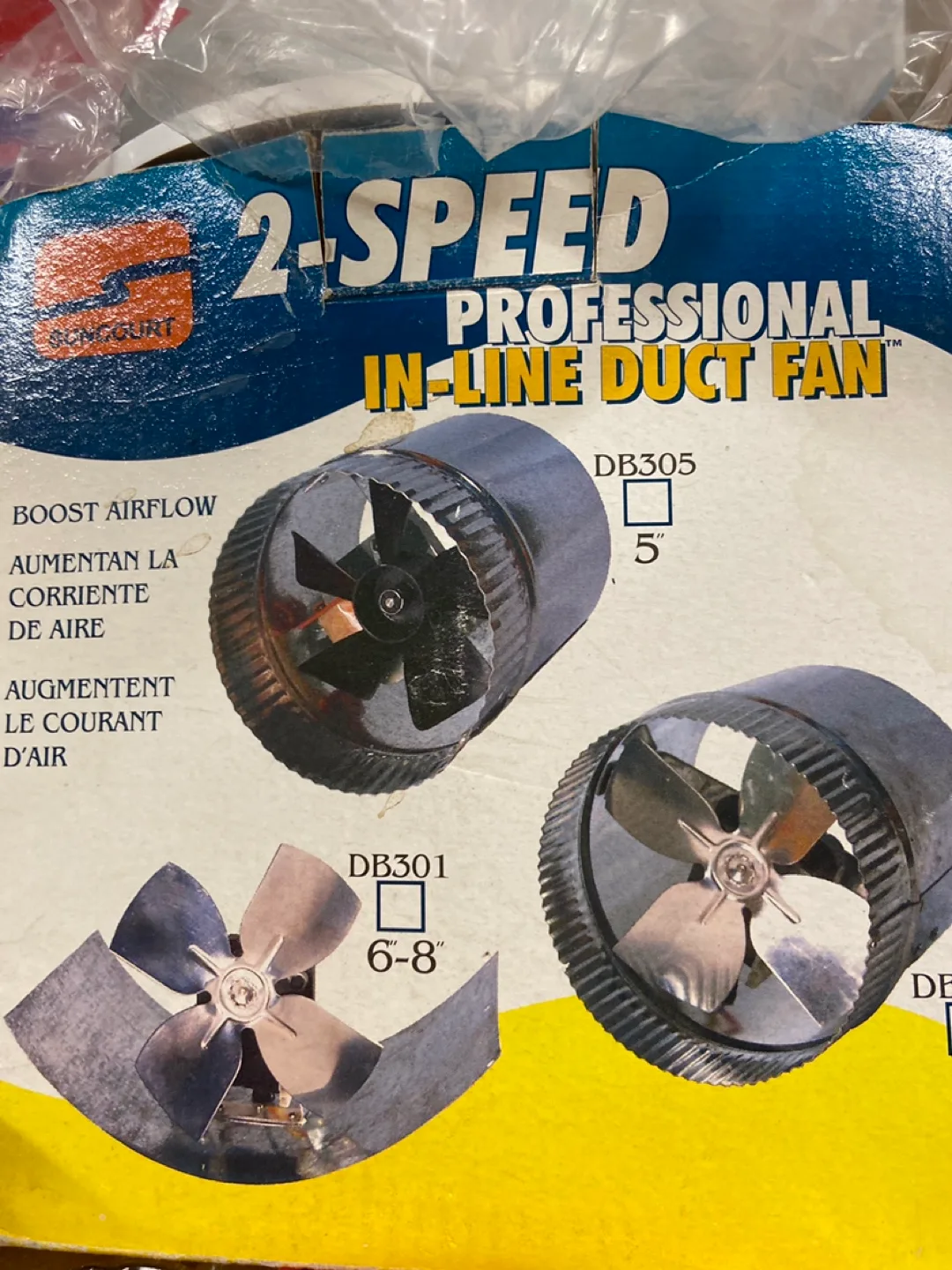 Suncourt 2-Speed Professional In-Line Duct Fan - DB305 5" thumbnail