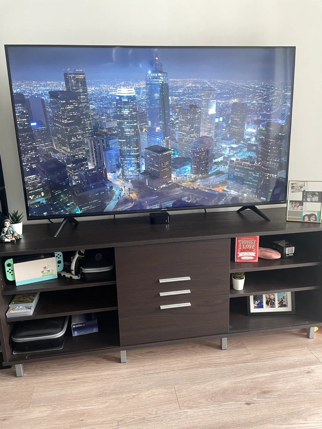 Dark Brown TV Stand with Storage thumbnail