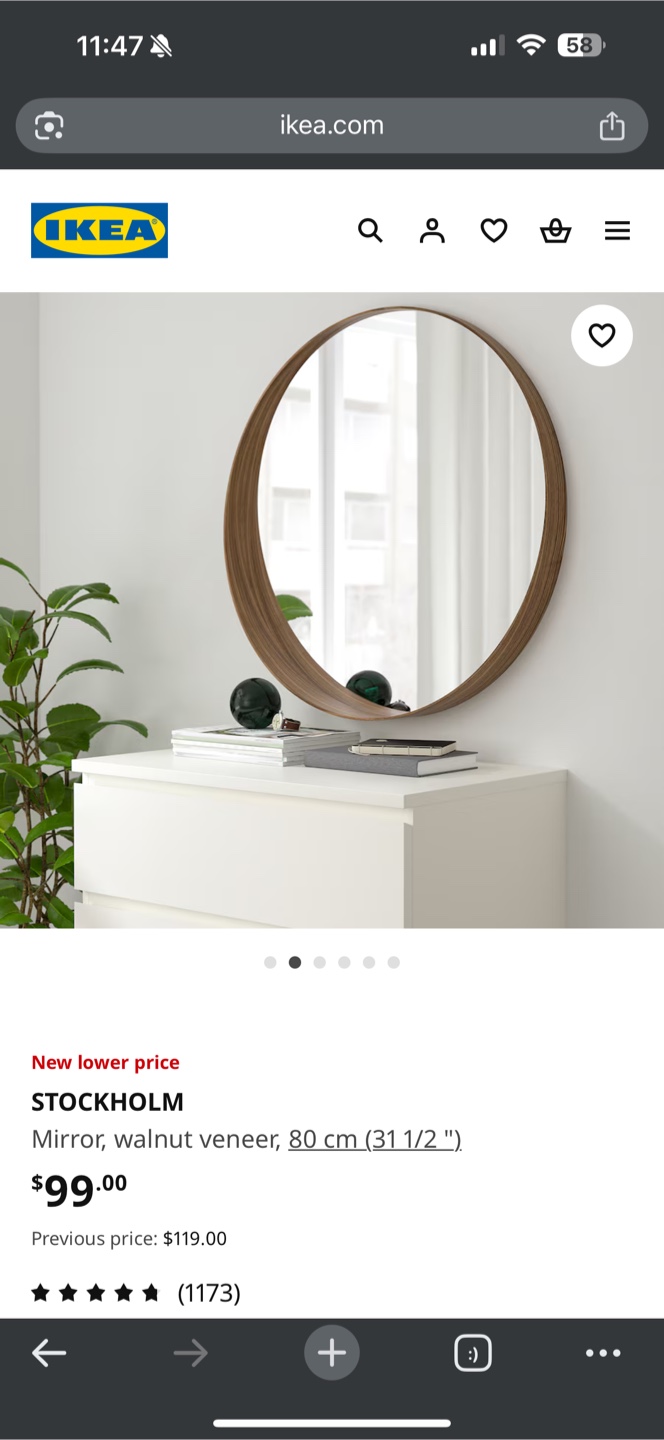 IKEA STOCKHOLM Round Mirror