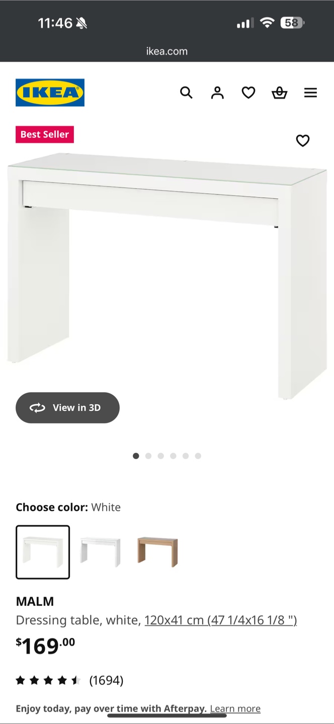 IKEA MALM Dressing Table - White
