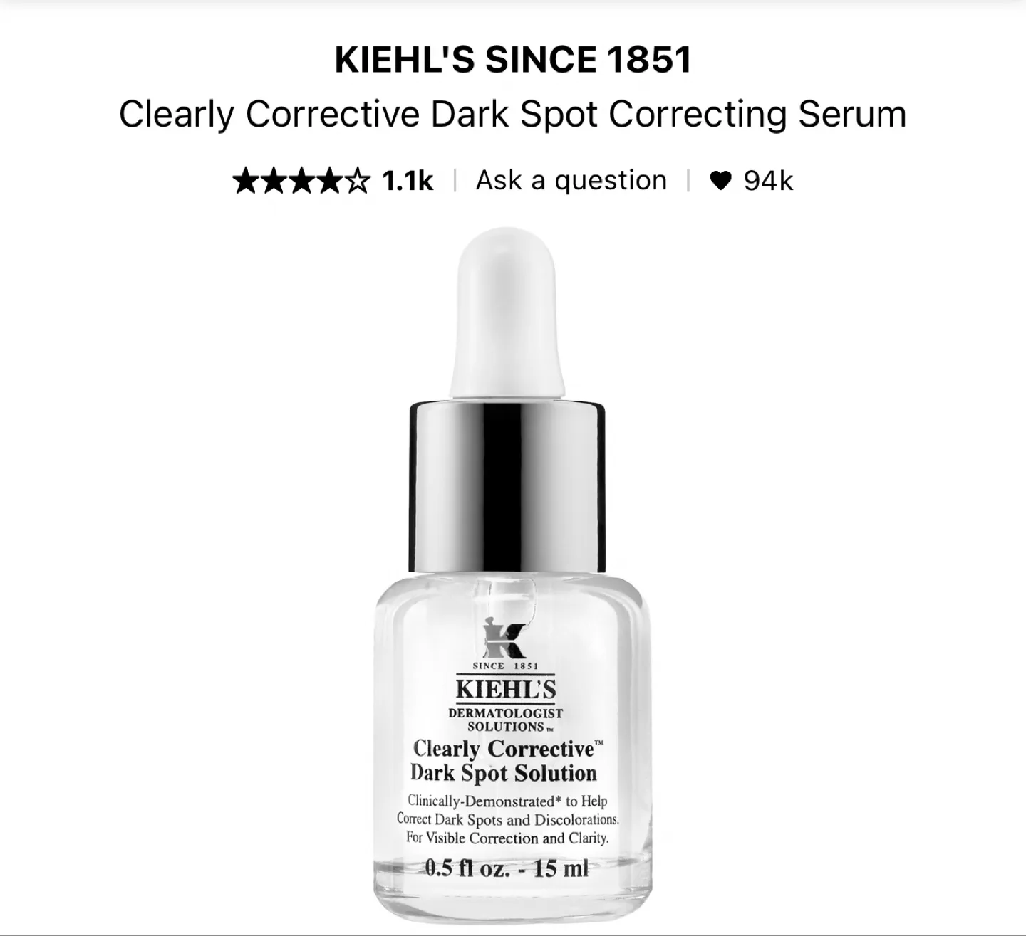 Kiehl's Clearly Corrective Dark Spot Solution Serum thumbnail