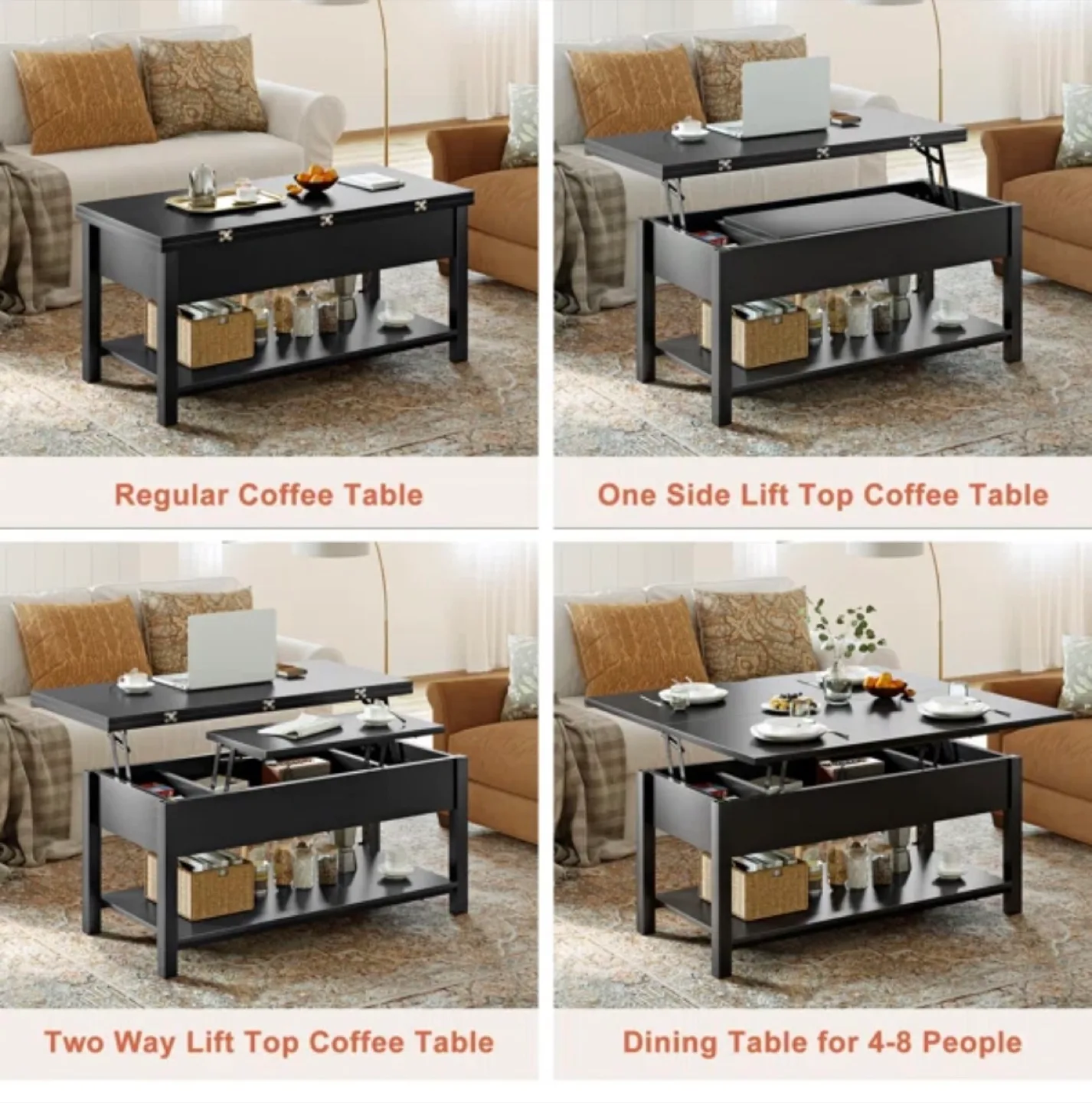 Lift Top Coffee Table/Dining Table with Storage image indicator(3)