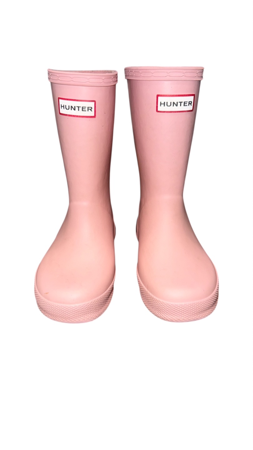Hunter Kids' First Classic Rain Light pink Boot size US 10