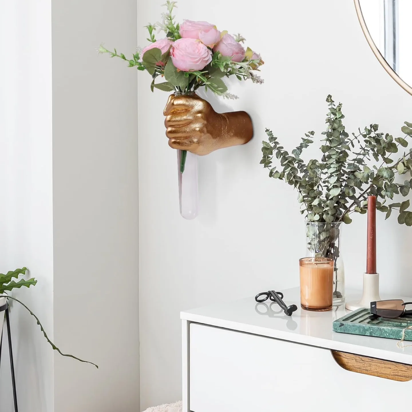 Gold Hand Vase with Test Tube thumbnail