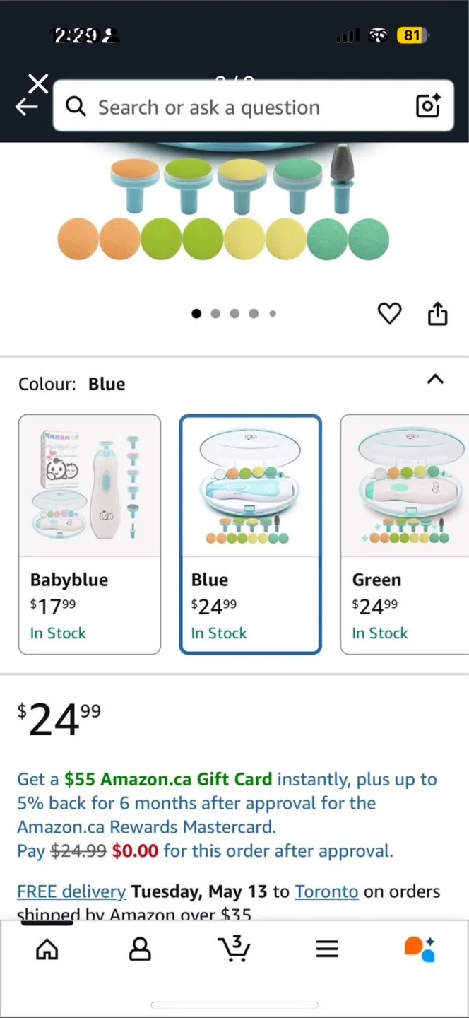 Bubos Baby Nail Polisher - Blue thumbnail