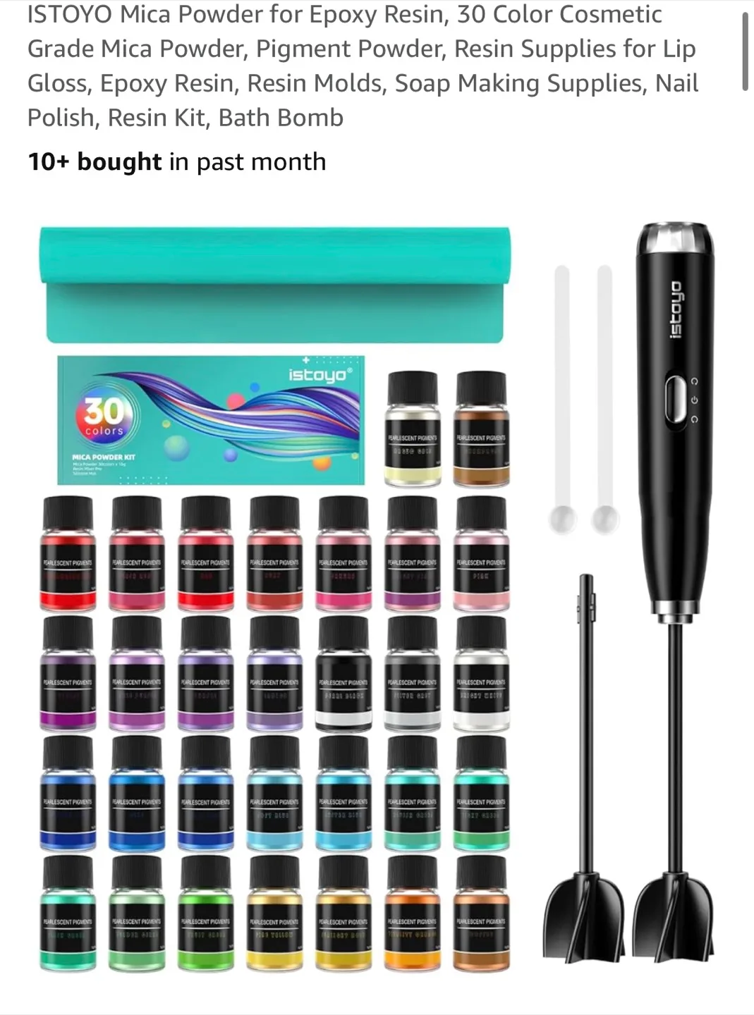 ISTOYQ 30 Colour Mica Powder Kit with Resin Mixer thumbnail