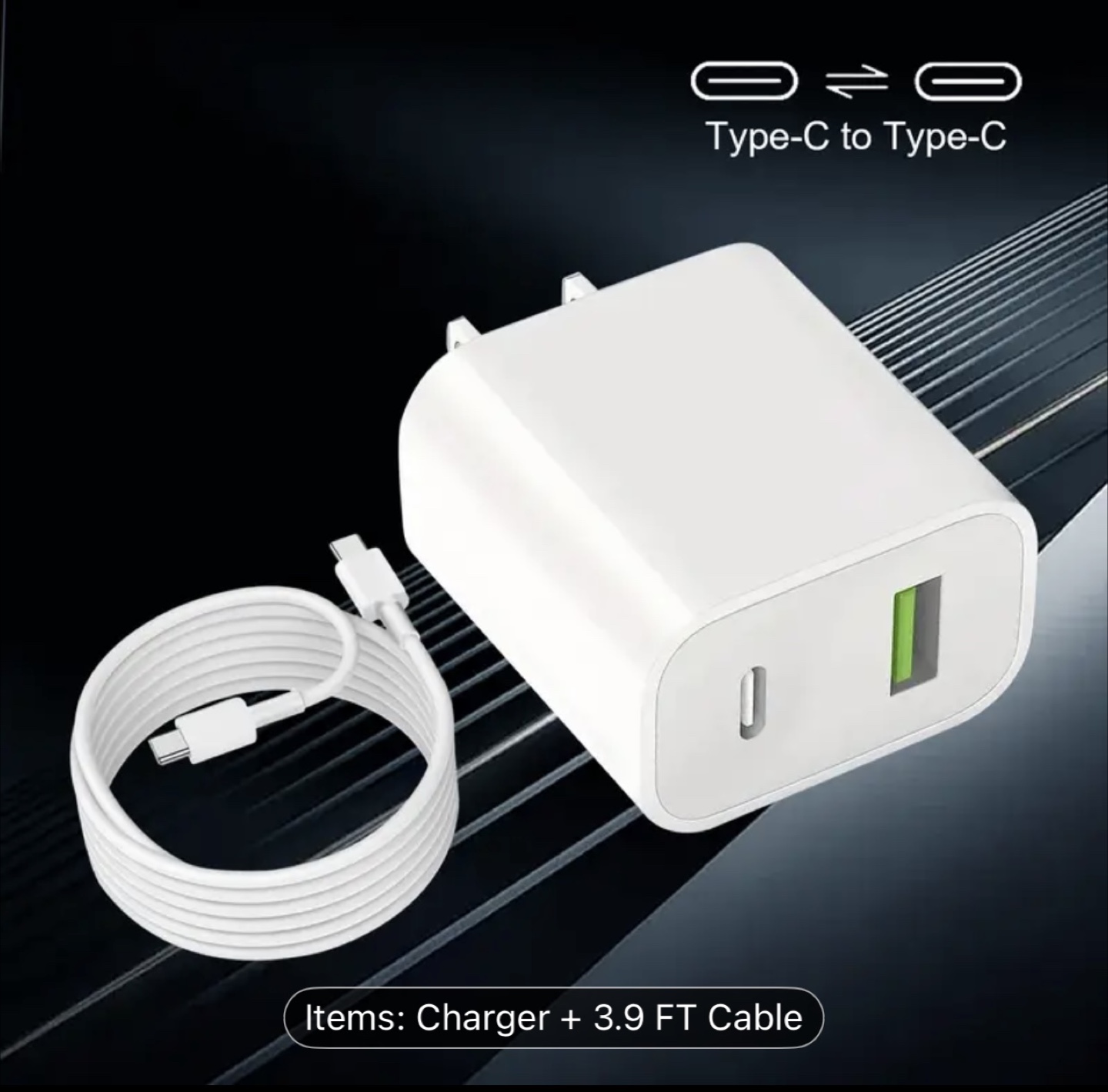 USB-C Charger with 3.9 FT Cable - photo 2