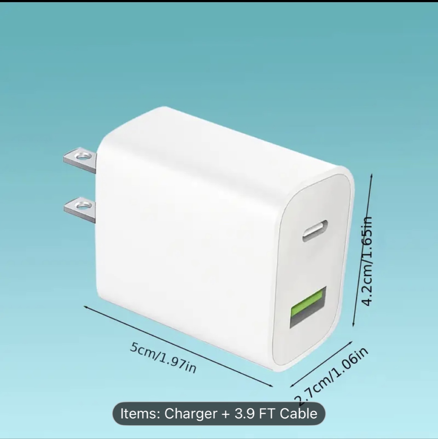 USB-C Charger with 3.9 FT Cable