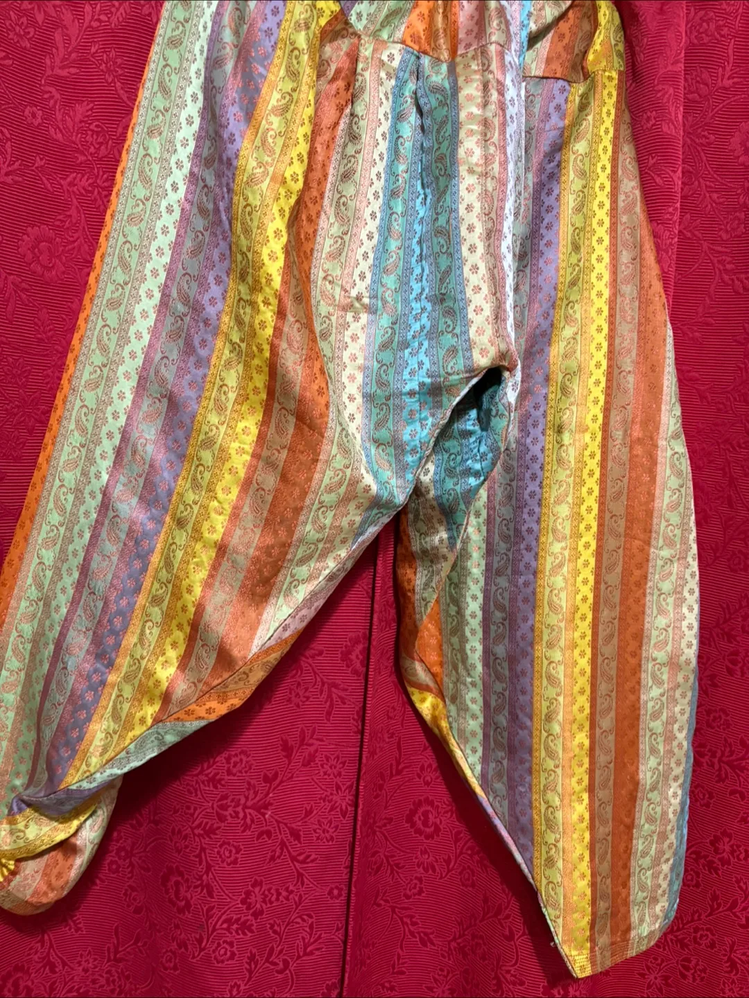 Multicoloured Striped Harem Pants thumbnail