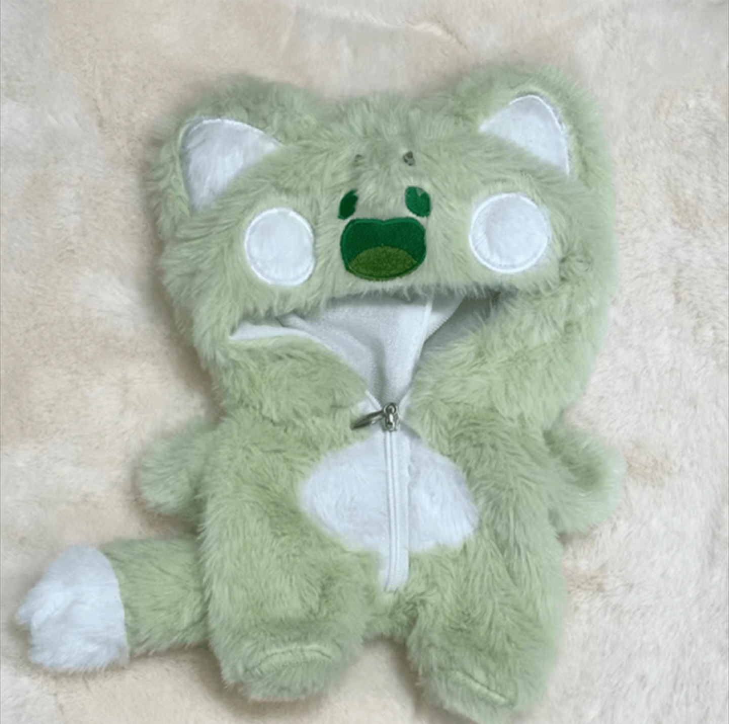 Adorable Cat Hooded Plush Outfit for Toys - Pink and Green - photo 2