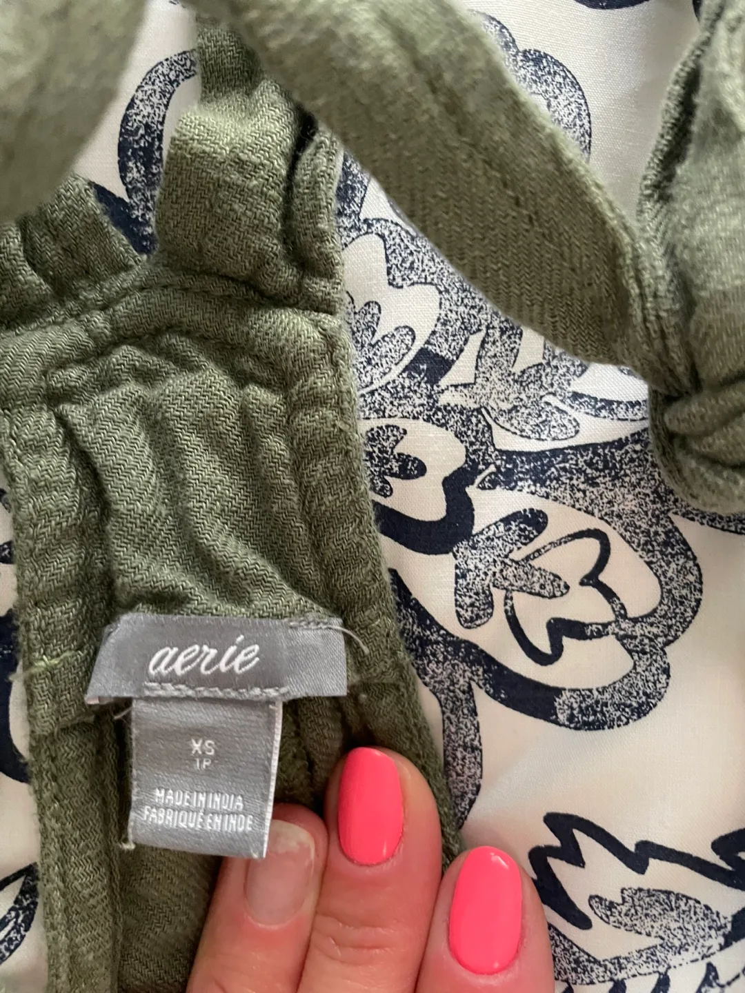 Aerie Olive Green Linen Overall Jumpsuit - XS image indicator(2)