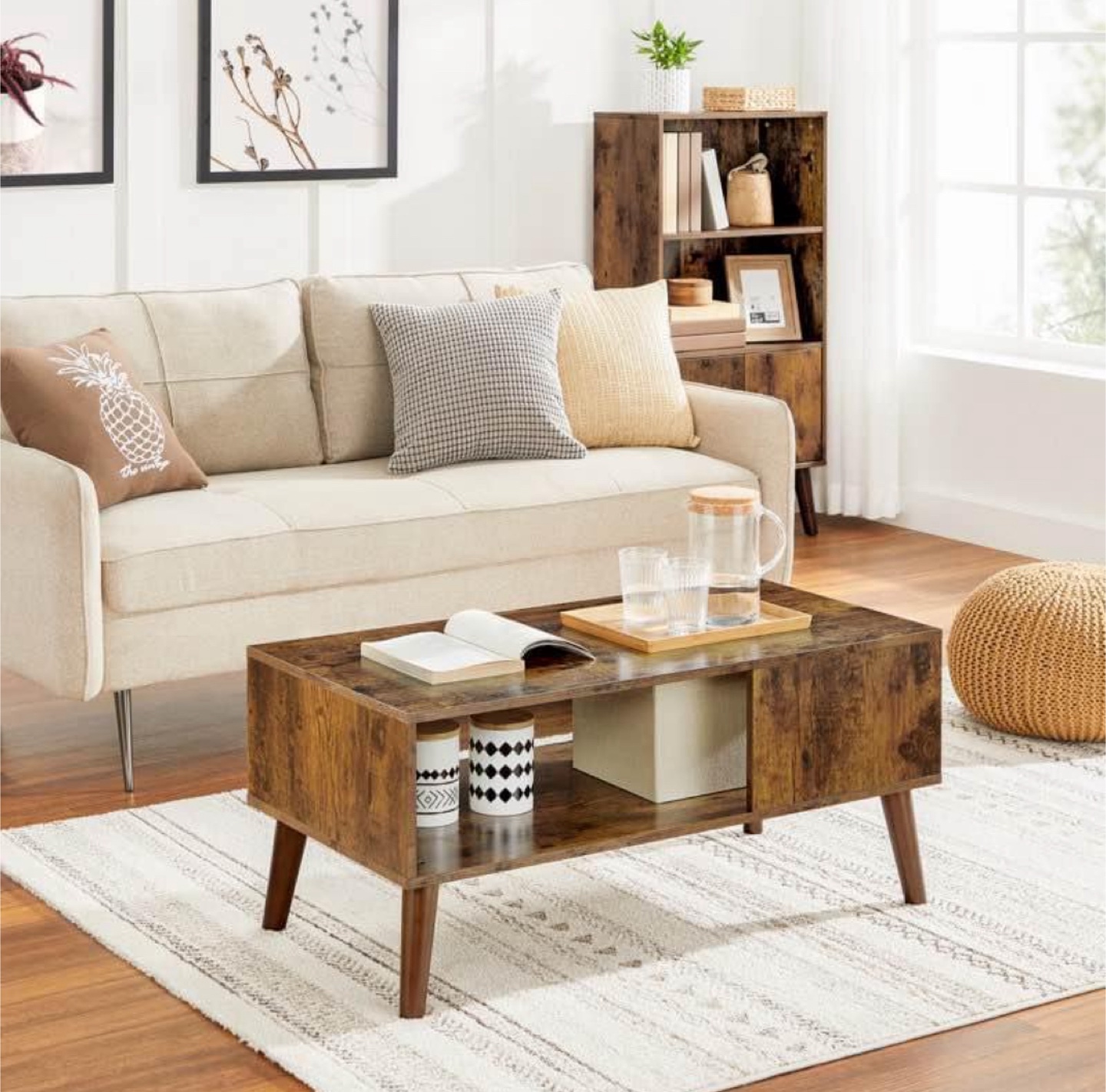 Mid-Century Modern Coffee Table with Storage