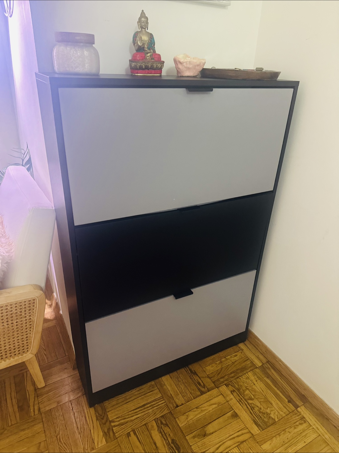 Three-Tier Shoe Cabinet - Black and Gray - photo 2