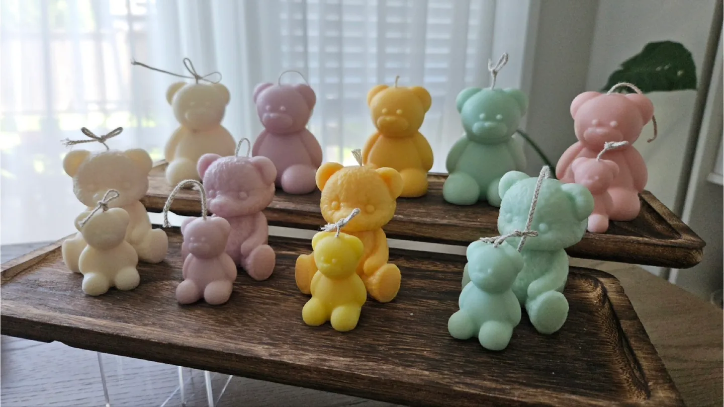 Handmade teddy bear Soy Candles –Gift-Ready & Unique! 🎁🧸🌸 image indicator(2)