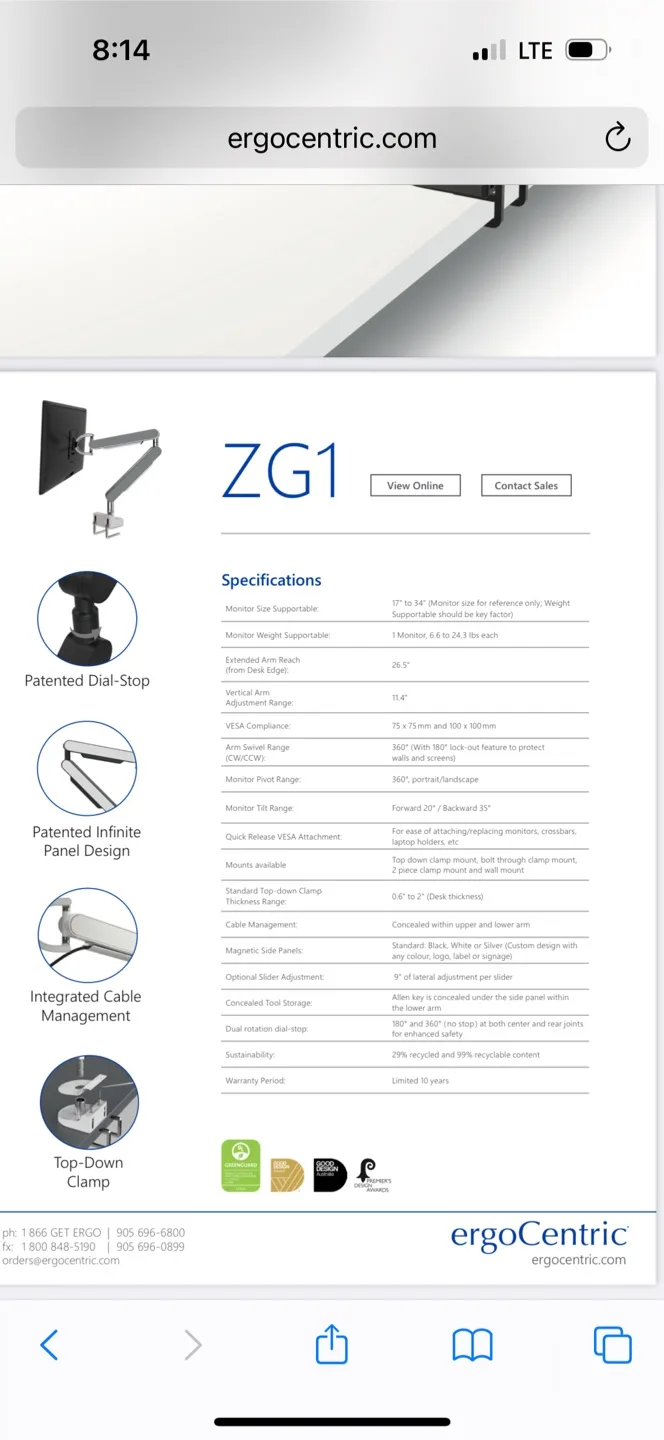 Computer monitor arm (brand new) image indicator(3)