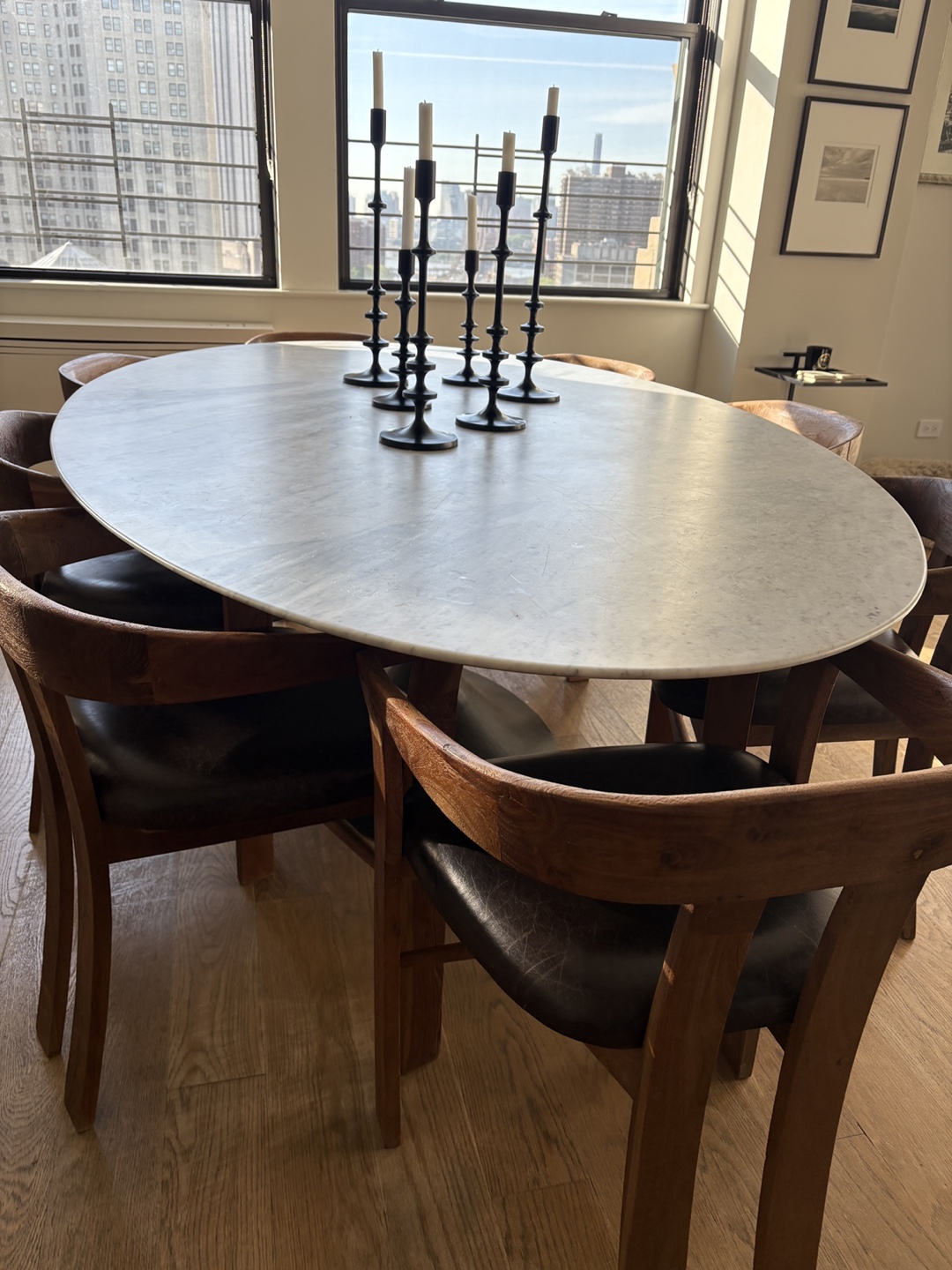 Mid-Century Modern Dining Chair with Leather Seat - photo 3