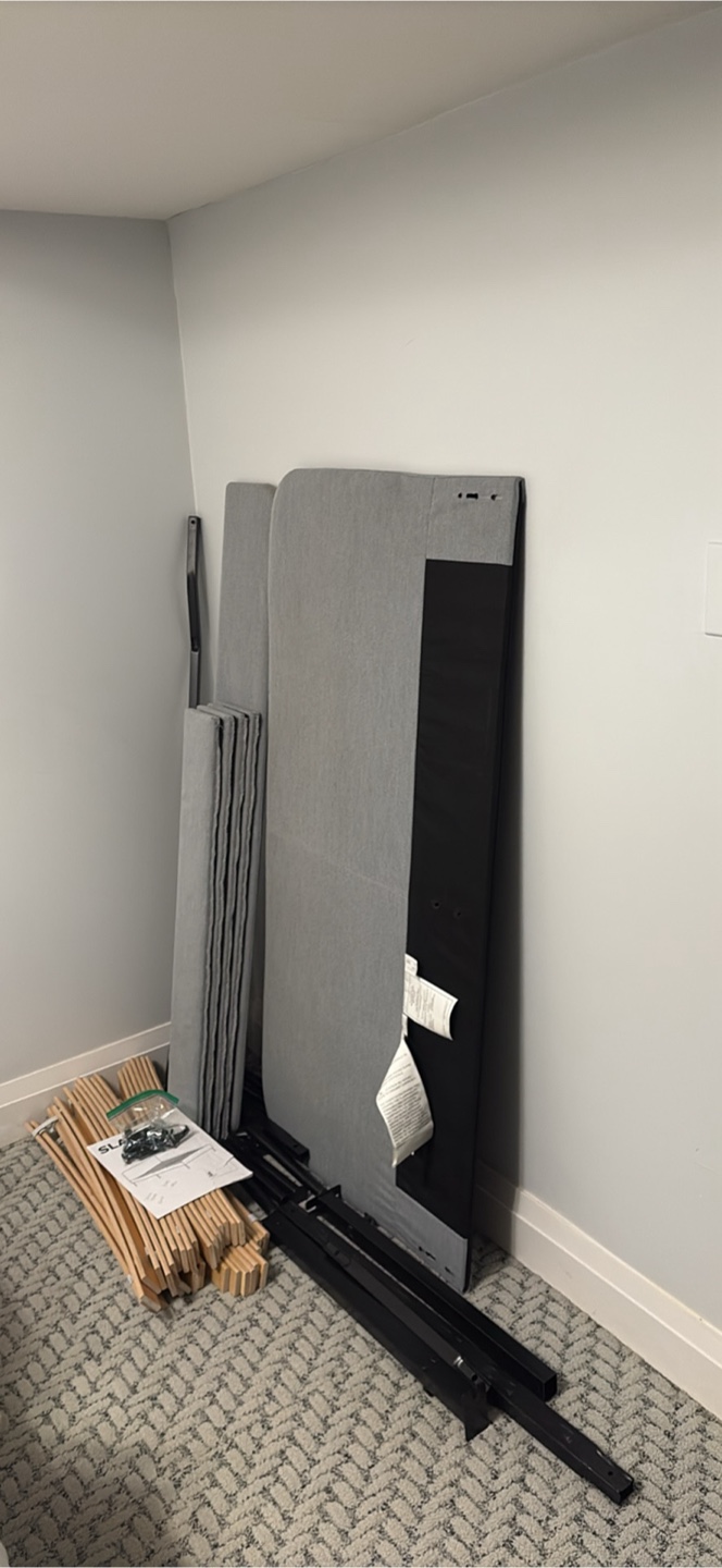 Double Size Grey Fabric Bed Frame - photo 3