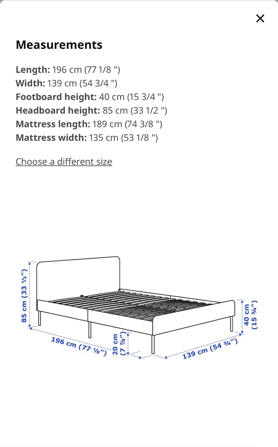 Double Size Grey Fabric Bed Frame - photo 2