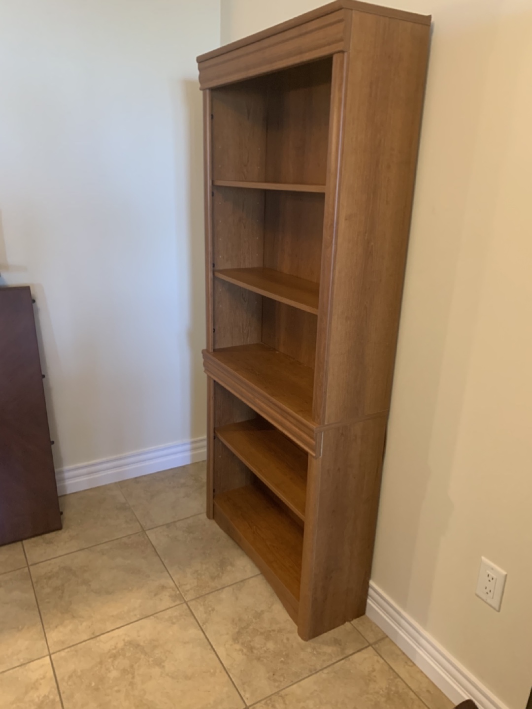 Tall Wooden Bookcase with Multiple Shelves - photo 2
