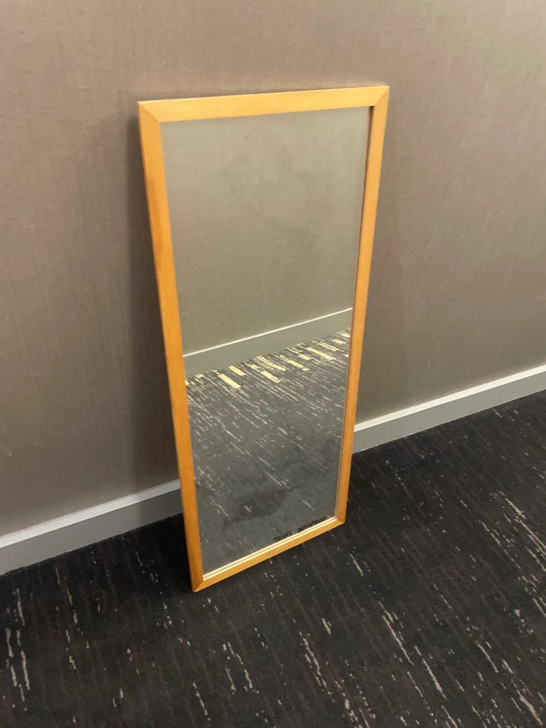 Full Length Mirror with Light Wood Frame thumbnail