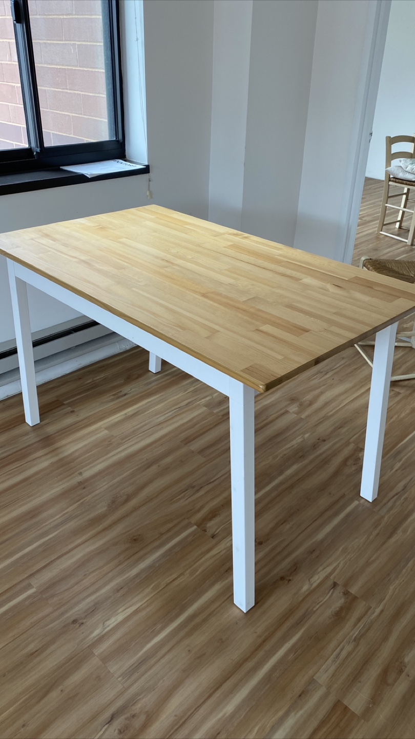 Ikea White and Wood Dining Table - photo 3
