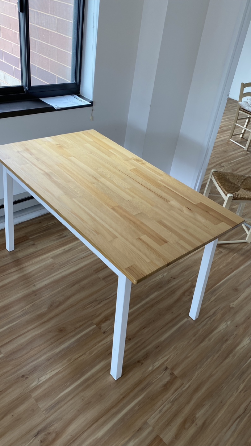 Ikea White and Wood Dining Table - photo 2