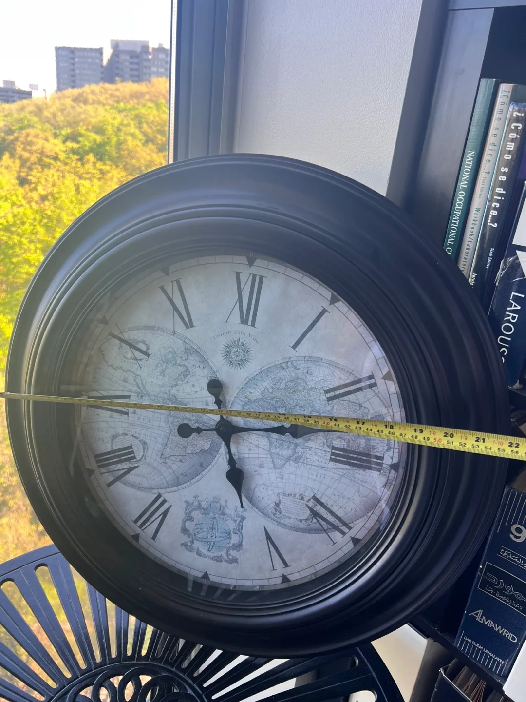 Large Antique-Style World Map Wall Clock image indicator(3)